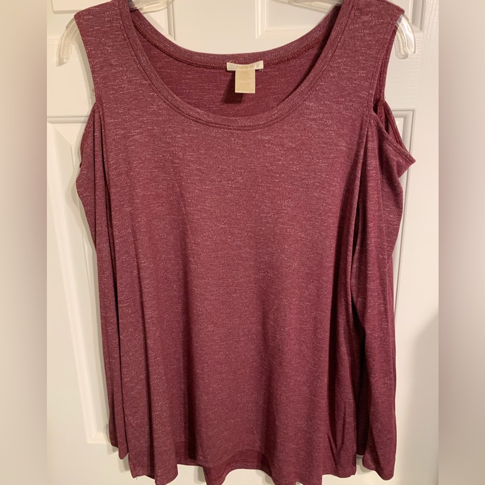 Women's Cold Shoulder Top - Maroon